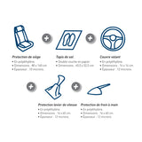 PROVULKA : DVPV0005 - Kit de protection jetable 5 en 1 pour véhicule - carton de 100pcs. Détails