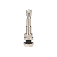 PROVULKA : GFVS0245 - Valve métallique droite pour jante creuse - 54MS9,7 en laiton nickelé - trou de jante en 9,7mm