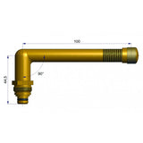 PROVULKA : GFVS0502 - Valve tubeless ou chambre à air type européen LB  100mm