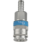 PROVULKA : TLAT0302D9 - Coupleur pneumatique femelle avec raccord cannelé pour tuyau en 9mm.