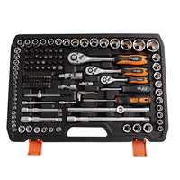 PROVULKA : TLHT0107 - Coffret d'outils 3 cliquets 1/4" - 3/8" - 1/2" - 216 pièces. Composition base