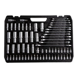 PROVULKA : TLHT0107 - Coffret d'outils 3 cliquets 1/4" - 3/8" - 1/2" - 216 pièces. Composition couvercle
