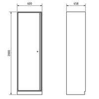 PROVULKA : TLMA0102 - Mobilier d'atelier 2 éléments + armoire 1 porte - KRAFTWERK. Armoire dimensions