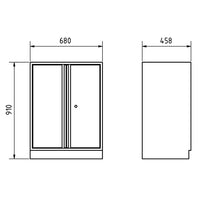 PROVULKA : TLMA0102 - Mobilier d'atelier 2 éléments + armoire 1 porte - KRAFTWERK. Meuble bas 2 portes dimensions