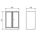 PROVULKA : TLMA0102 - Mobilier d'atelier 2 éléments + armoire 1 porte - KRAFTWERK. Meuble bas 2 portes dimensions
