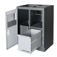 PROVULKA : TLMA0103 - Mobilier d'atelier 3 éléments + armoire 2 portes - KRAFTWERK. Meuble bas poubelle et porte rouleau