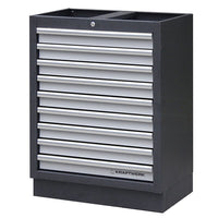 PROVULKA : TLMA0104 - Mobilier d'atelier 4 éléments + 2 armoires 1 porte - KRAFTWERK. Meuble bas 9 tiroirs