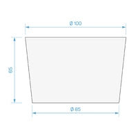 PROVULKA : TLHYT0301R100EP65 - Cale de levage en caoutchouc - Ronde 100x65mm. Dimensions