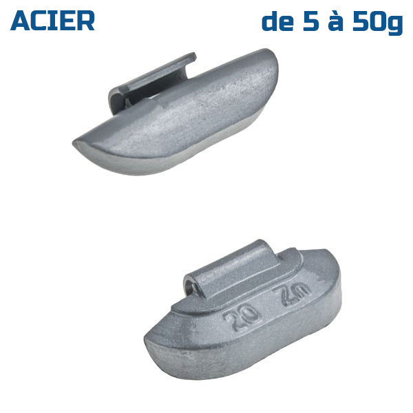 PROVULKA : ELMF0101 - Masse à frapper en Zinc de 5g à 50g pour l'équilibrage de jante acier VL et VUL. Collection