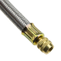 Rallonge de valve flexible L140mm - tresse métallique. Côté valve