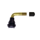 PROVULKA : GFVS0005 - Valve métallique coudée PVR70 (TR412L) pour pneu Tubeless Moto - Snap in - trou de jante en 11,3mm. Bouchon ouvert