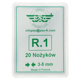 PROVULKA : TLRR0101R1 - Lame pour resculpter retailler le pneu - PSO forme R1 (3-5mm) par 20. Boîte