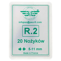 PROVULKA : TLRR0101R2 - Lame pour resculpter retailler le pneu - PSO forme R2 (5-11mm) par 20. Boîte