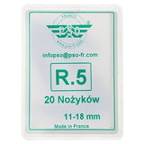 PROVULKA : TLRR0101R5 - Lame pour resculpter retailler le pneu - PSO forme R5 (11-18mm) par 20. Boîte